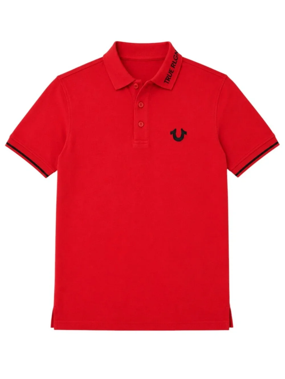 True Religion Red Logo Polo Shirt Branded Collar Cotton NWT Men M